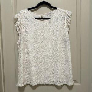 White floral lace top